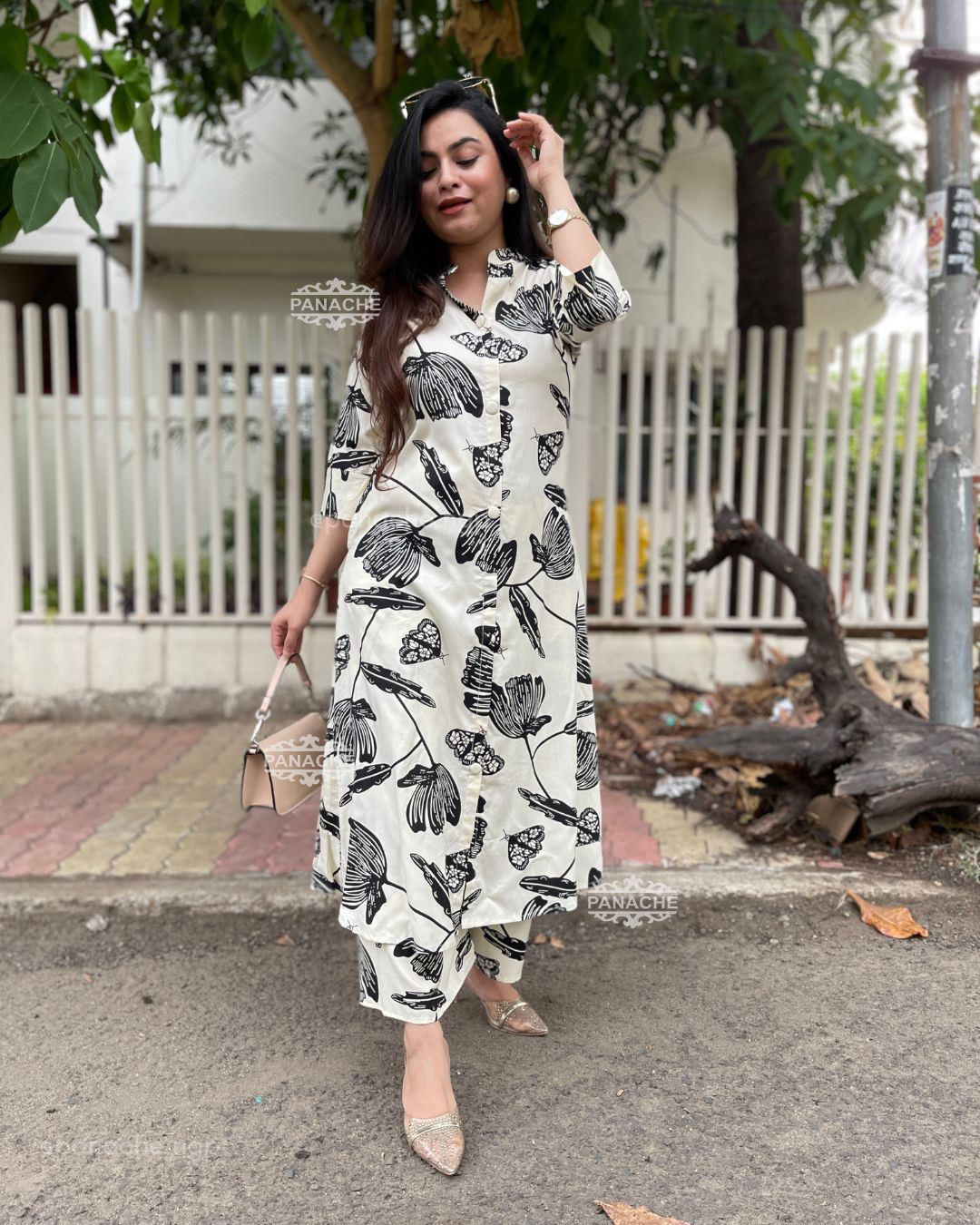 Print on print slub cotton set