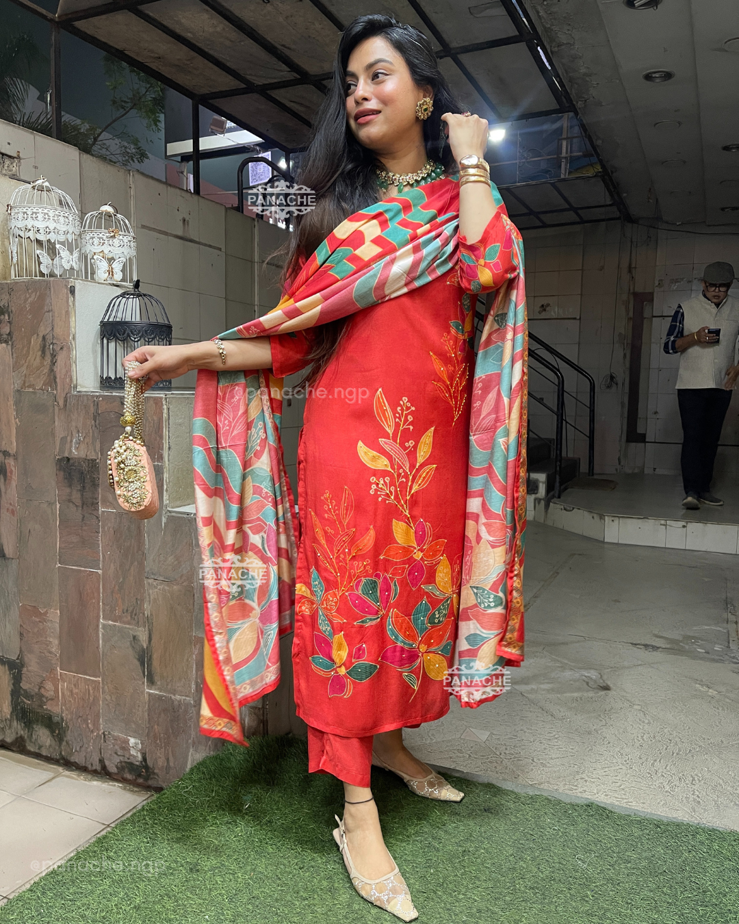 Print on print orange blossom set