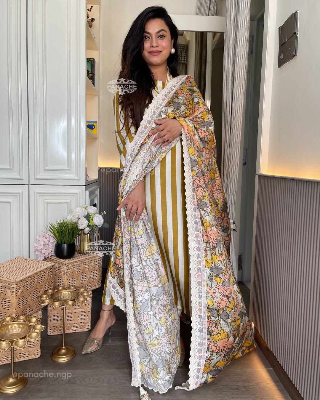 Modern gajji linen set