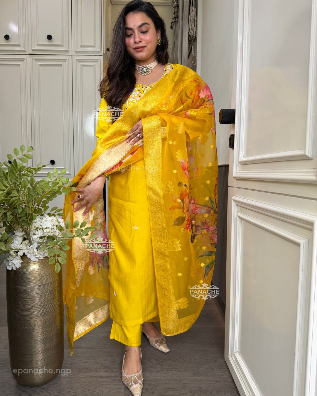 Floral partywear suit