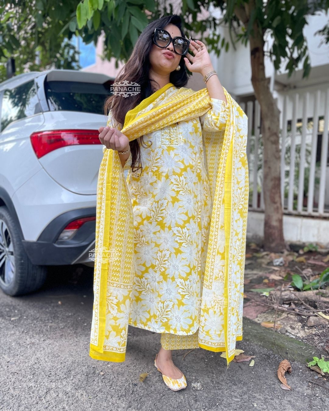 Summer cotton yellow set