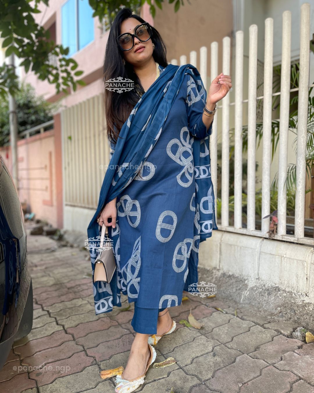 Modern cotton printed suit set