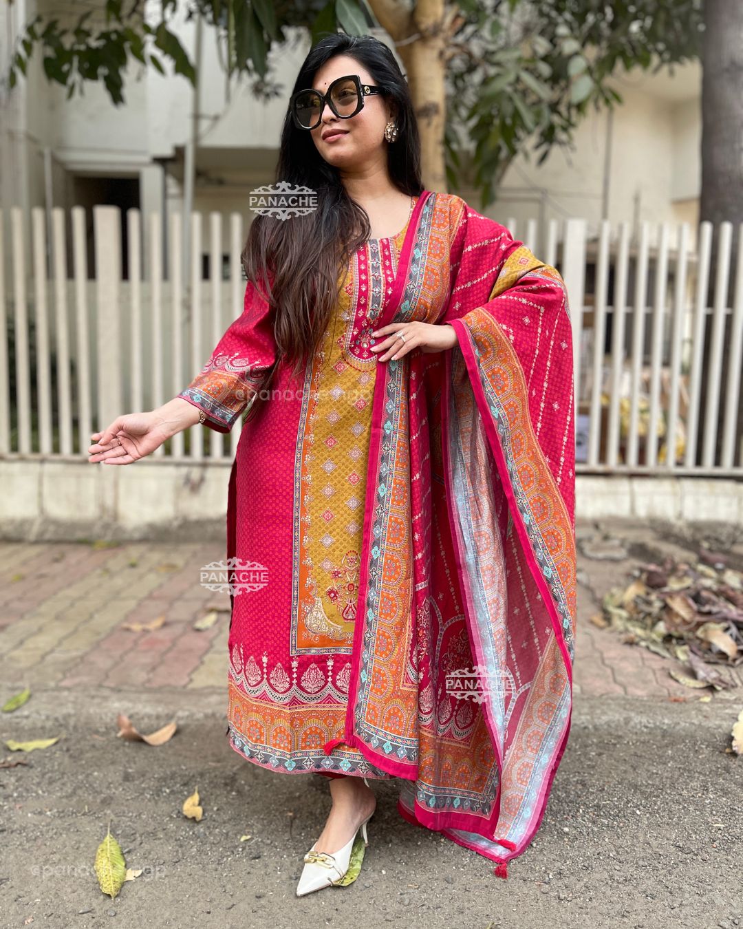 Print on print muslin set