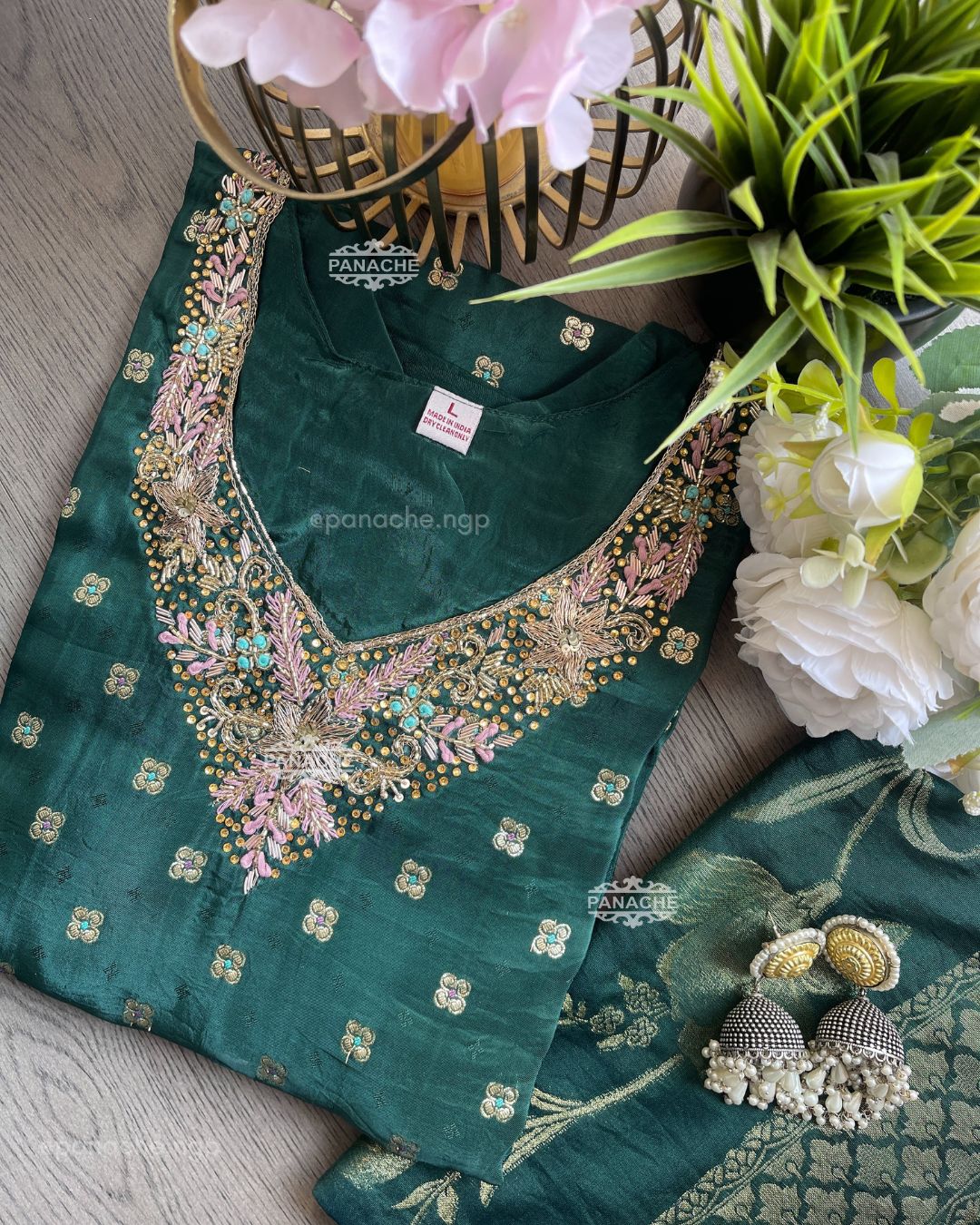 Banarasi green set