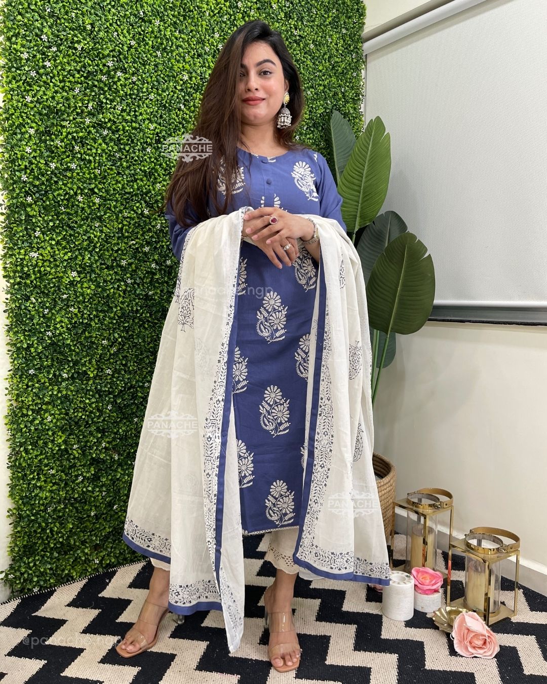 Powder blue cross stitch set