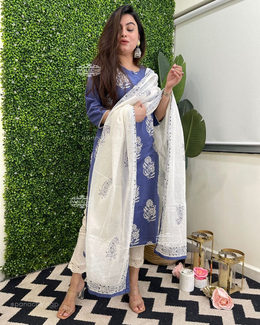 Powder blue cross stitch set