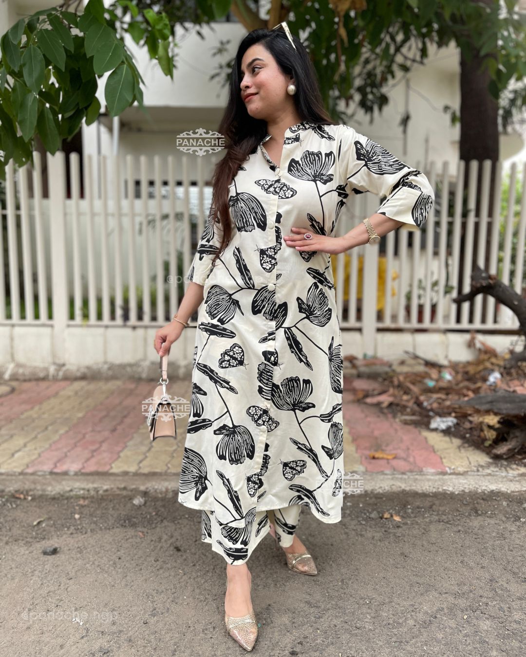 Print on print slub cotton set