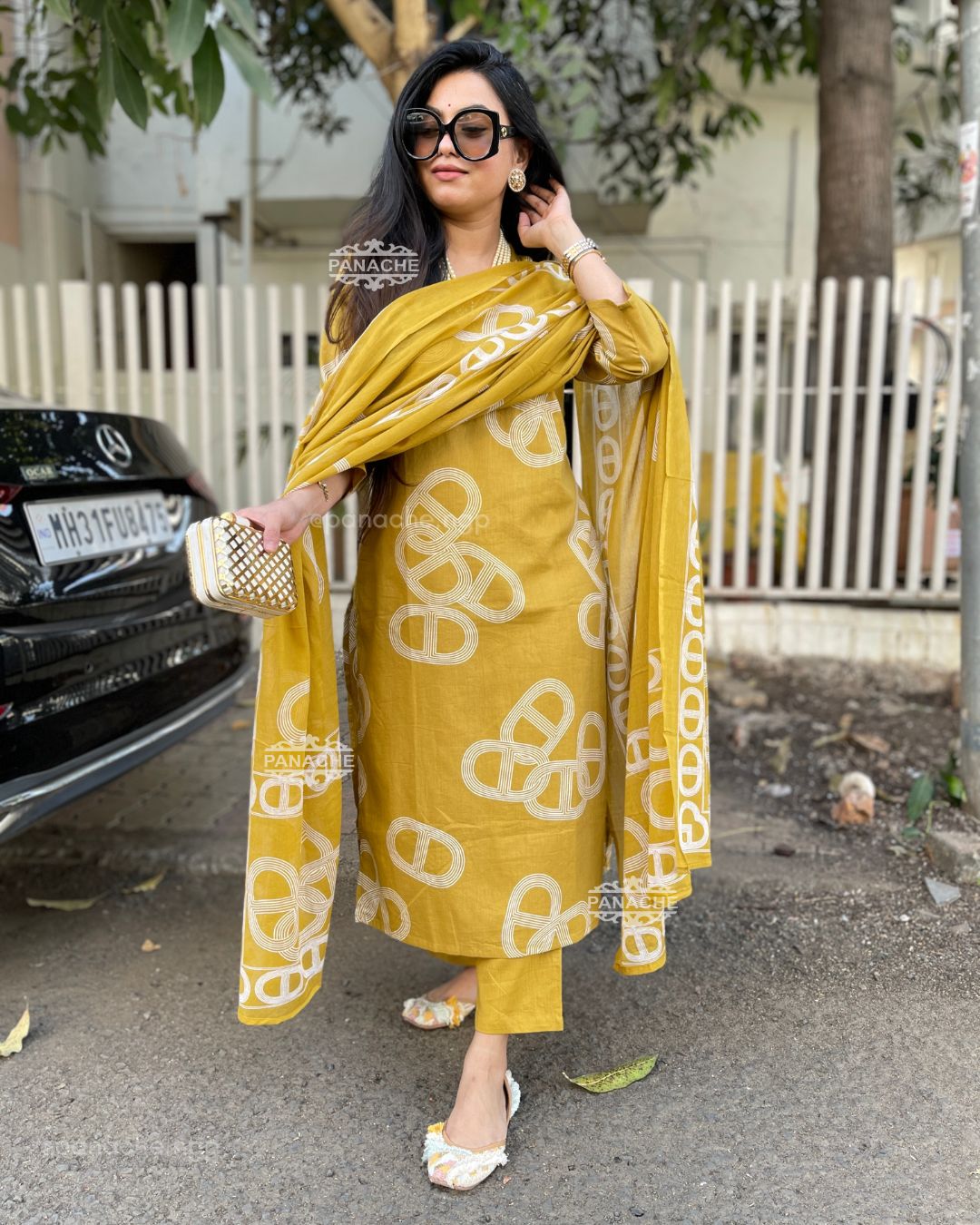 Modern cotton printed suit set