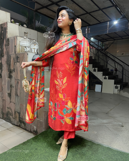 Print on print orange blossom set