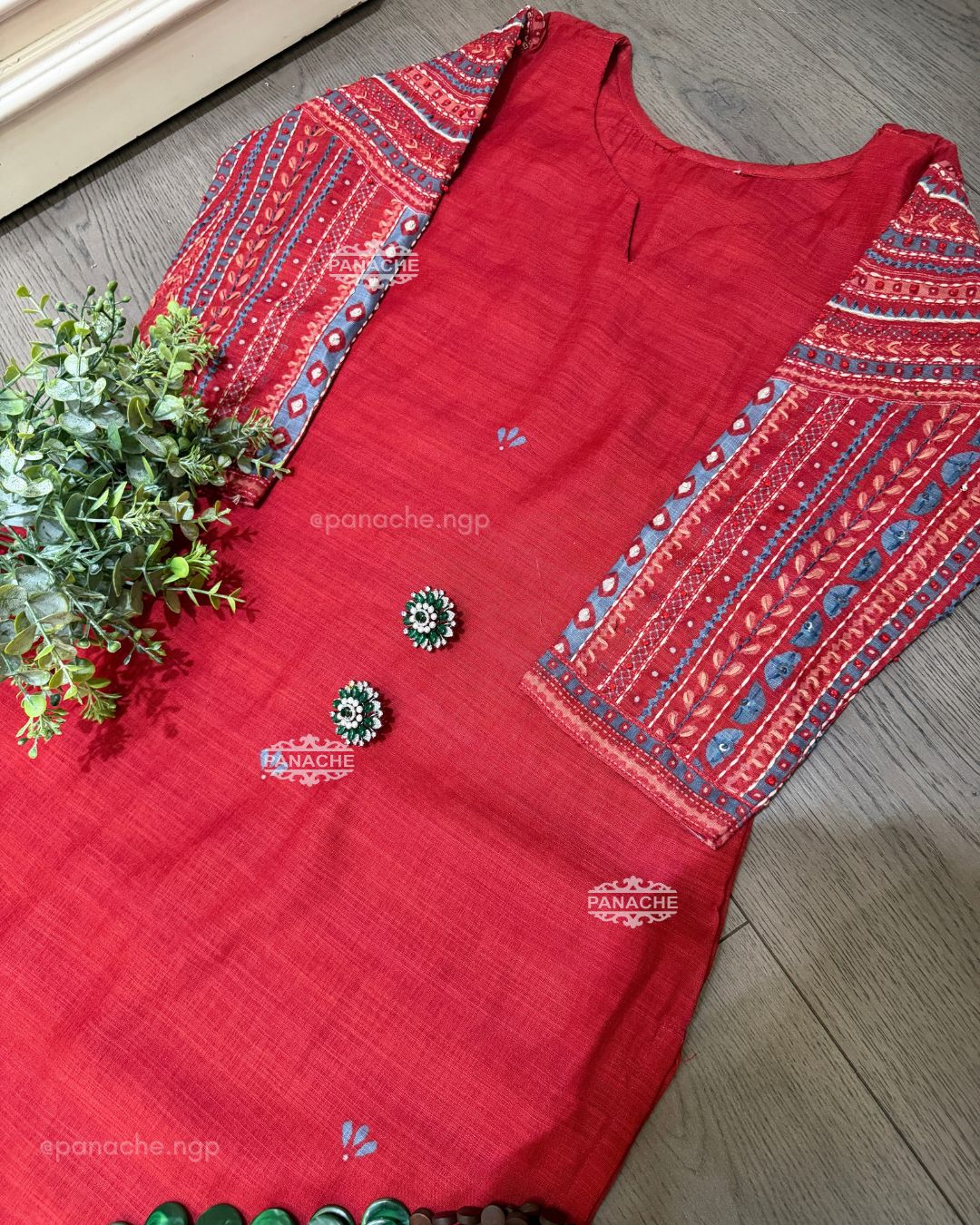 Navratri Red Katha suit