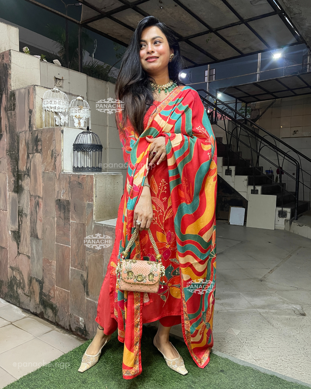 Print on print orange blossom set