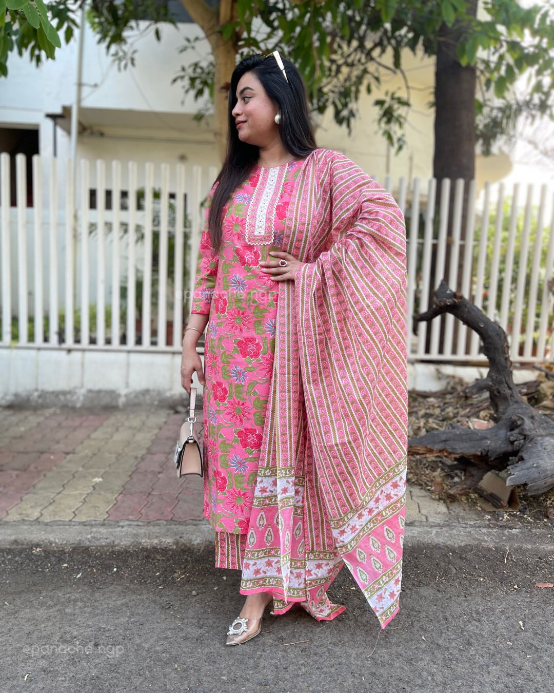 Print in print Barbie pink set