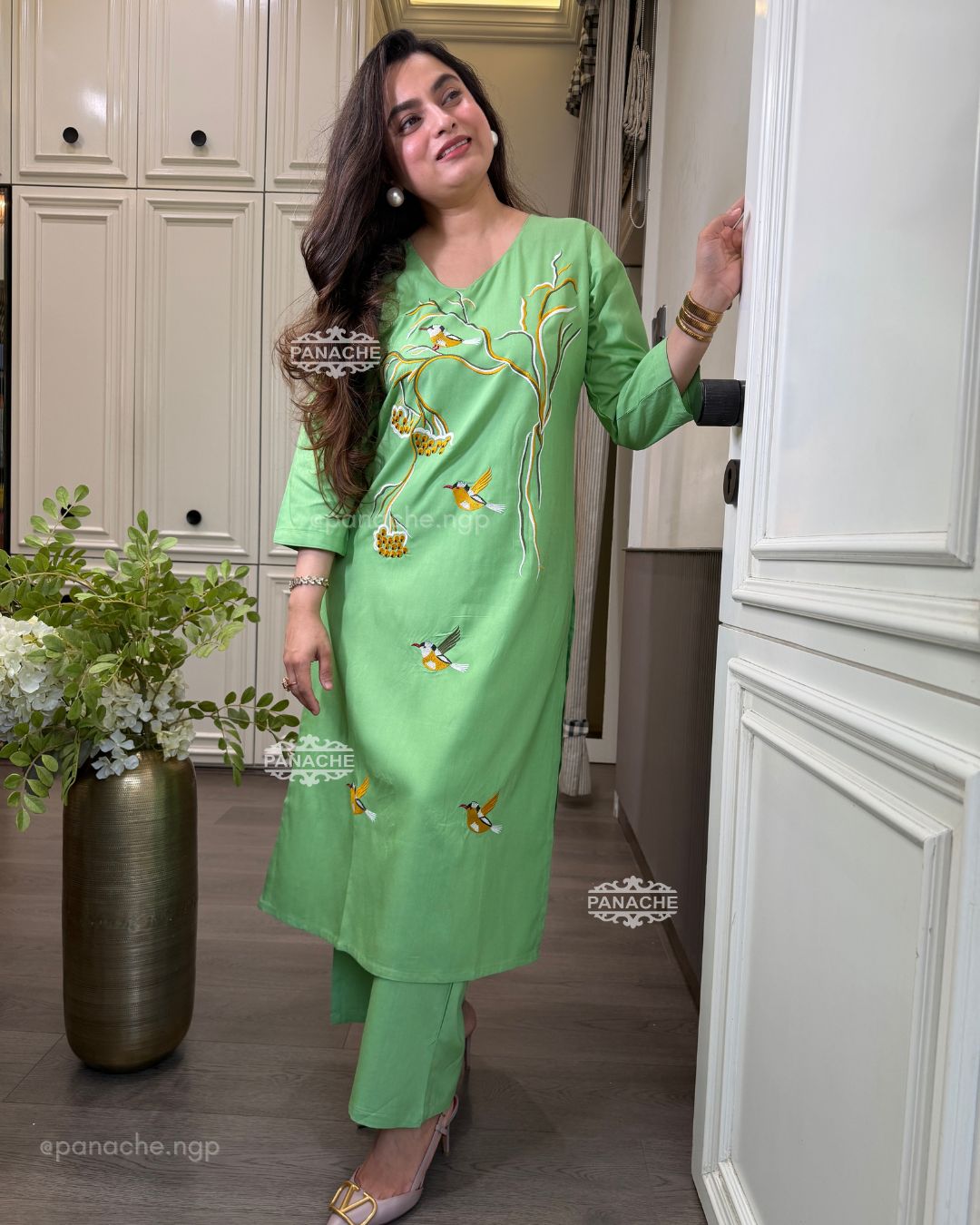 Embroidered cotton coords