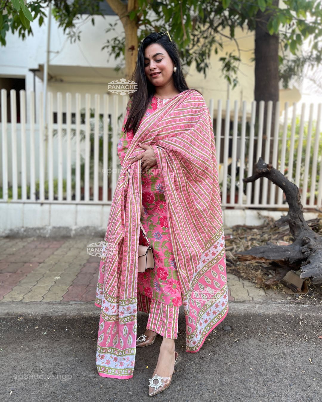 Print in print Barbie pink set