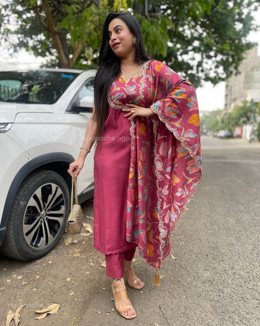 Sleeveless dupatta budget set