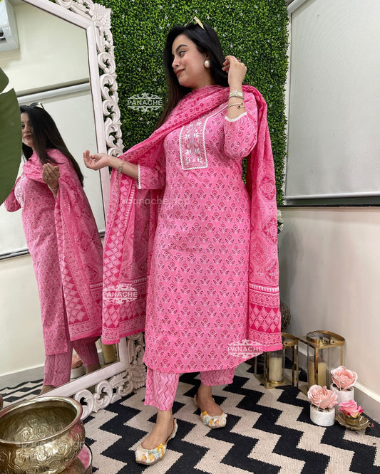 Print on print pink summers set