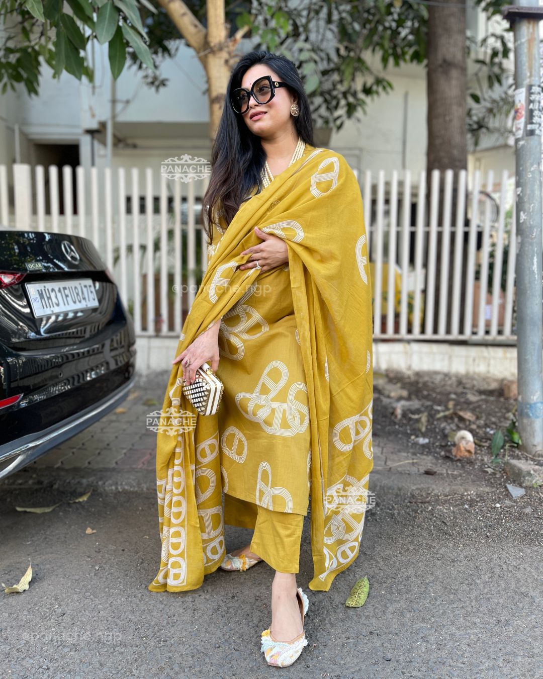 Modern cotton printed suit set