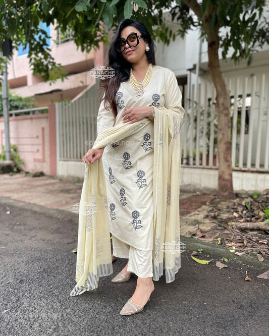 Hand painted block printed budget set