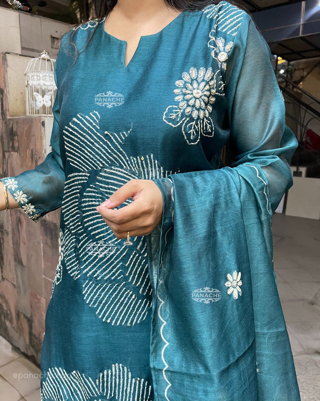 Teel katha suit set