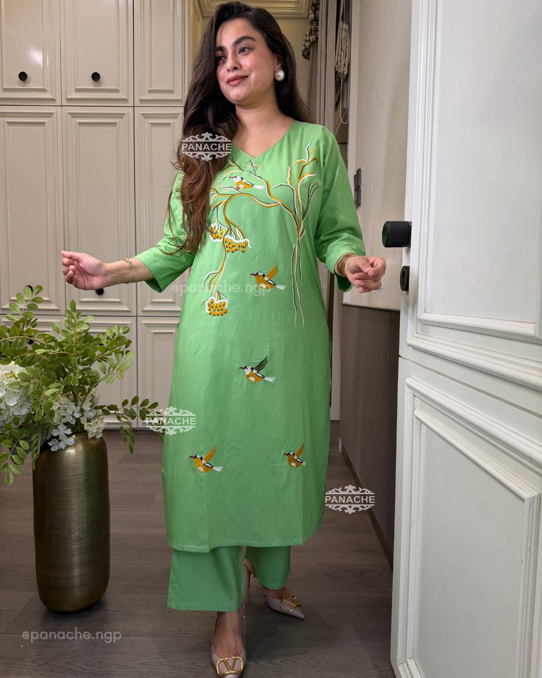 Embroidered cotton coords