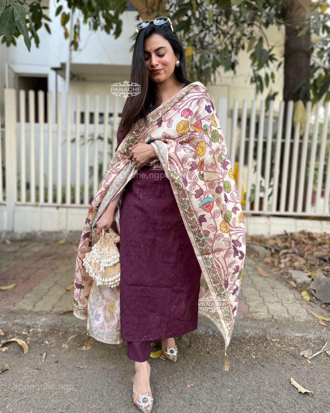 Deep wine floral set