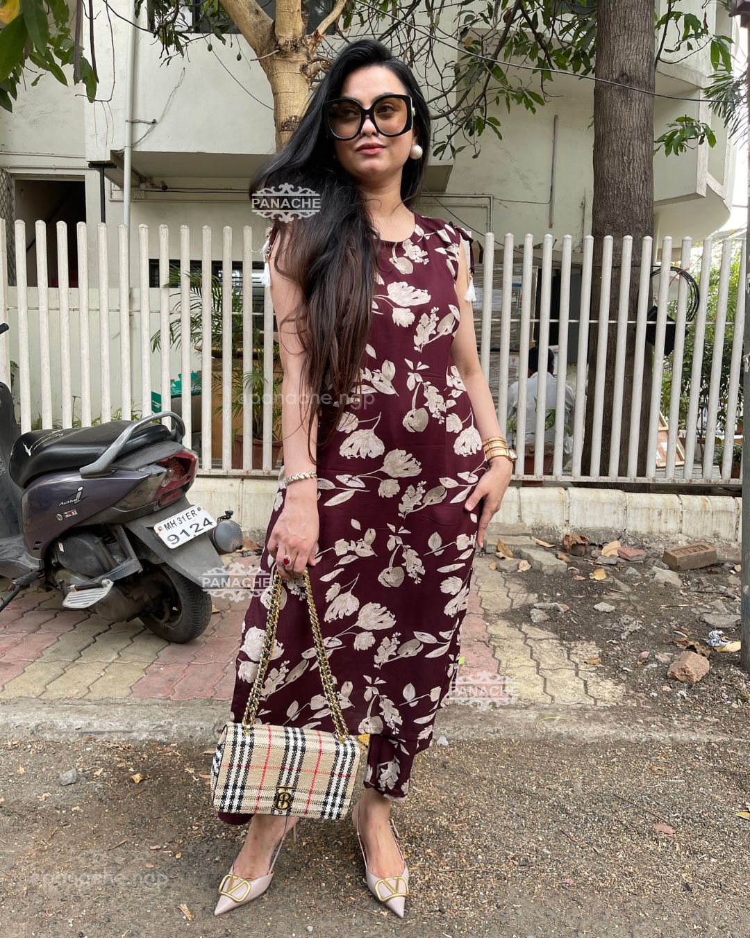 Sleeveless mirror work coord