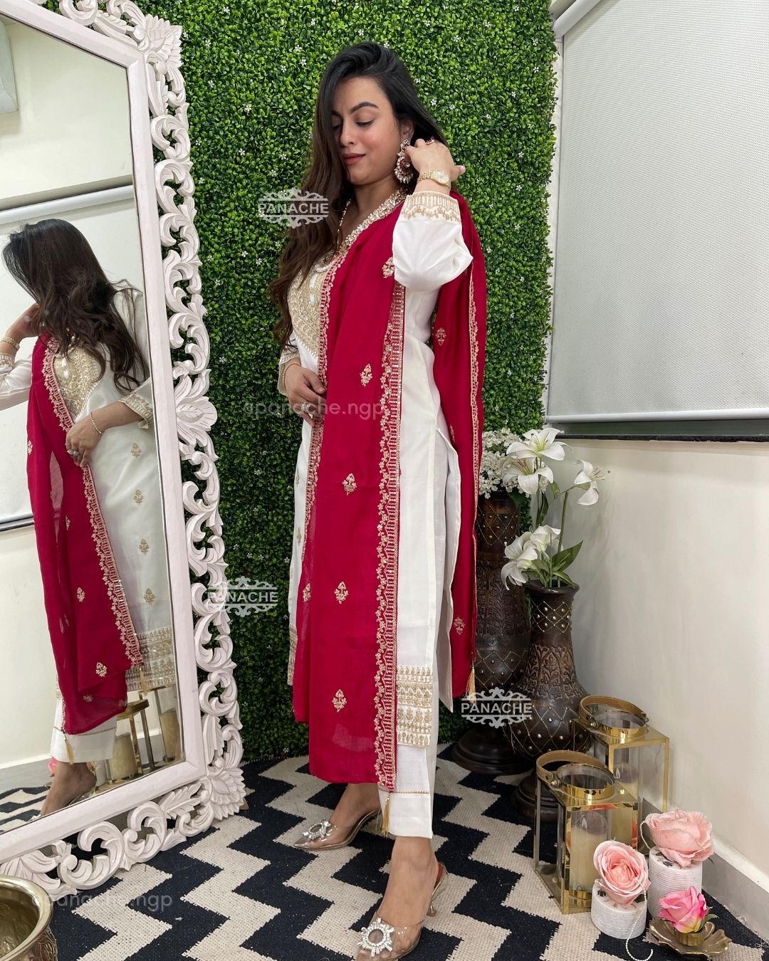 Twist on sindoori red