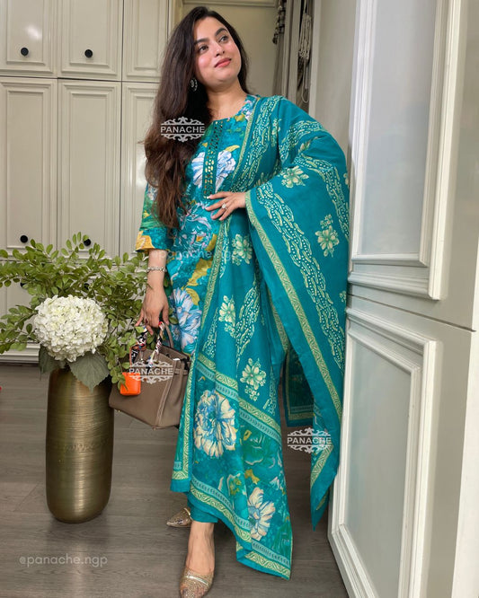 Print on print muslin set