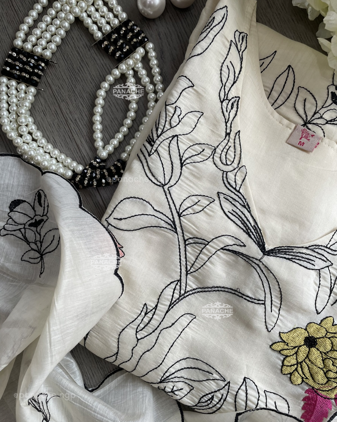 Ivory embroidered set