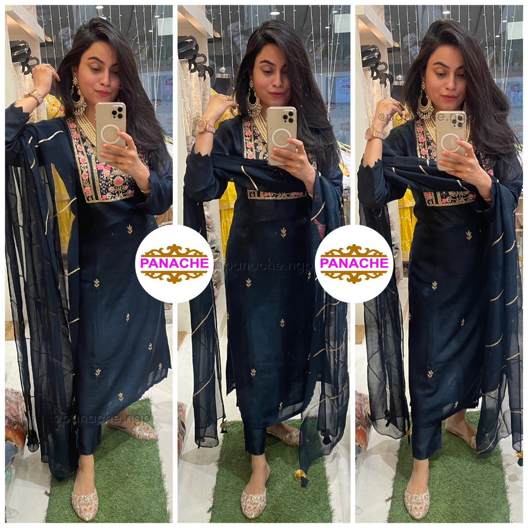 Navy Color Silk Sets
