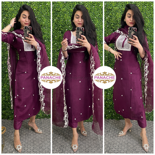 Elegant Silk set in wine