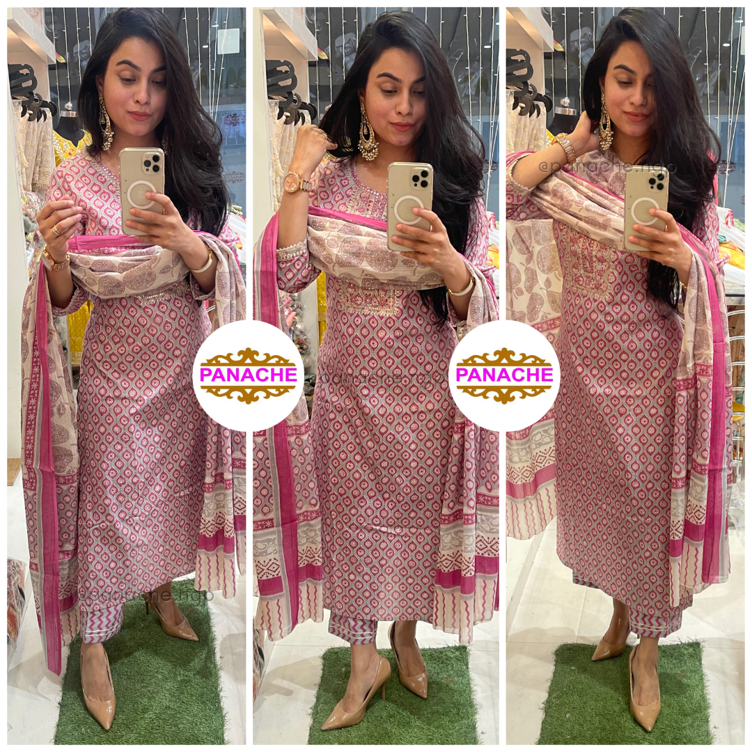 Beautiful & Comfy Cotton Print on Print Suits