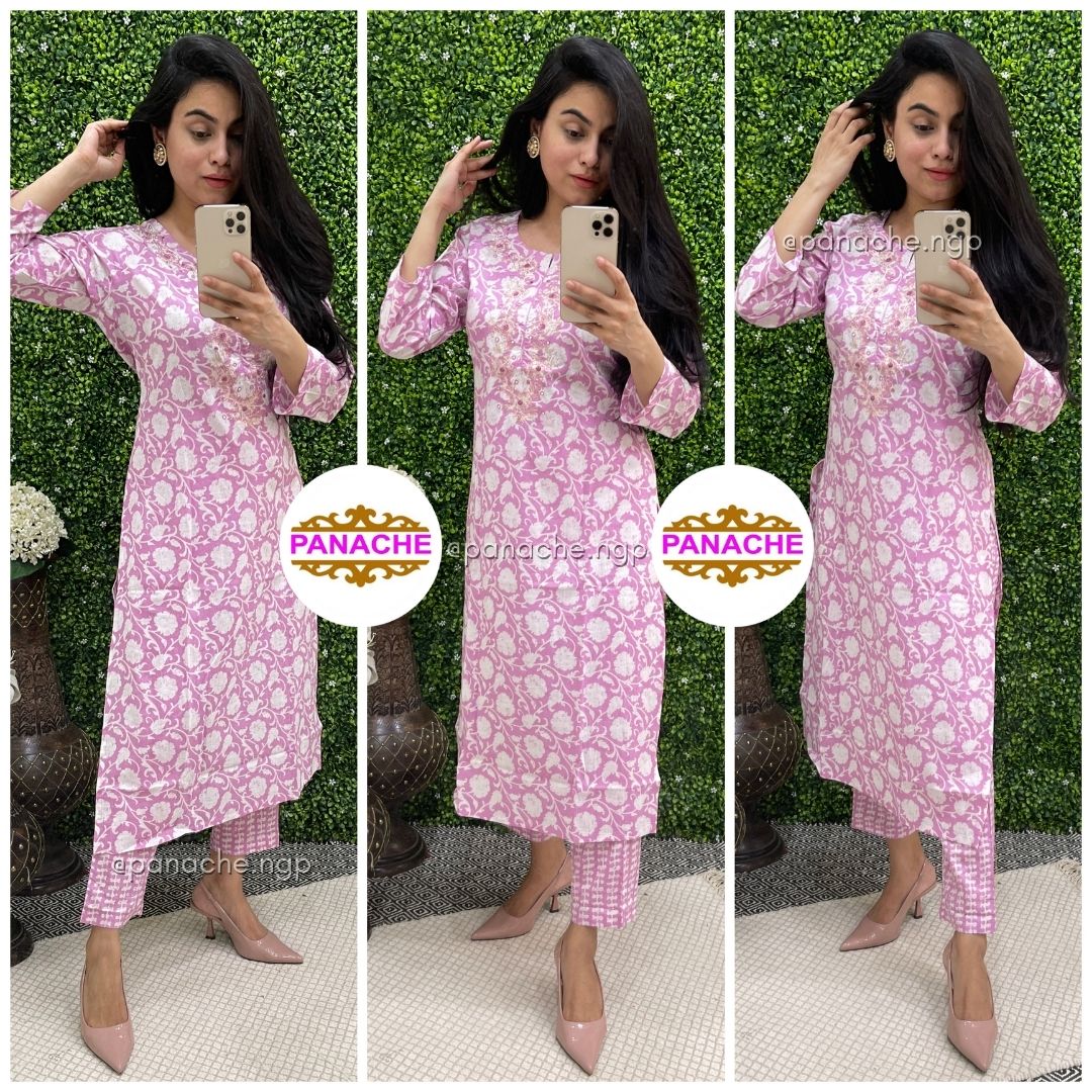Print on Print Kurta Pant Sets