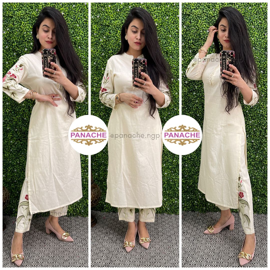 Cotton embroidered set