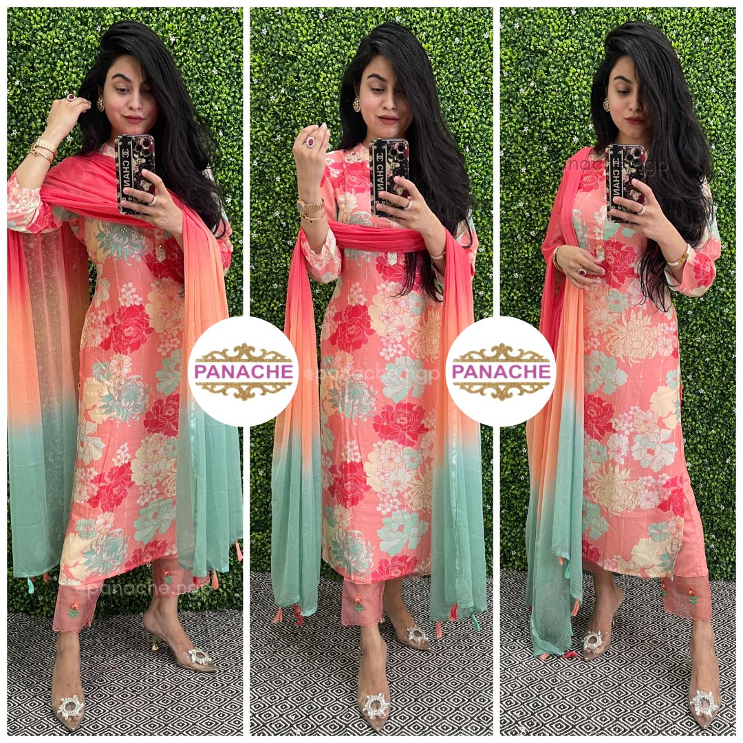 Soft muslin festive wear