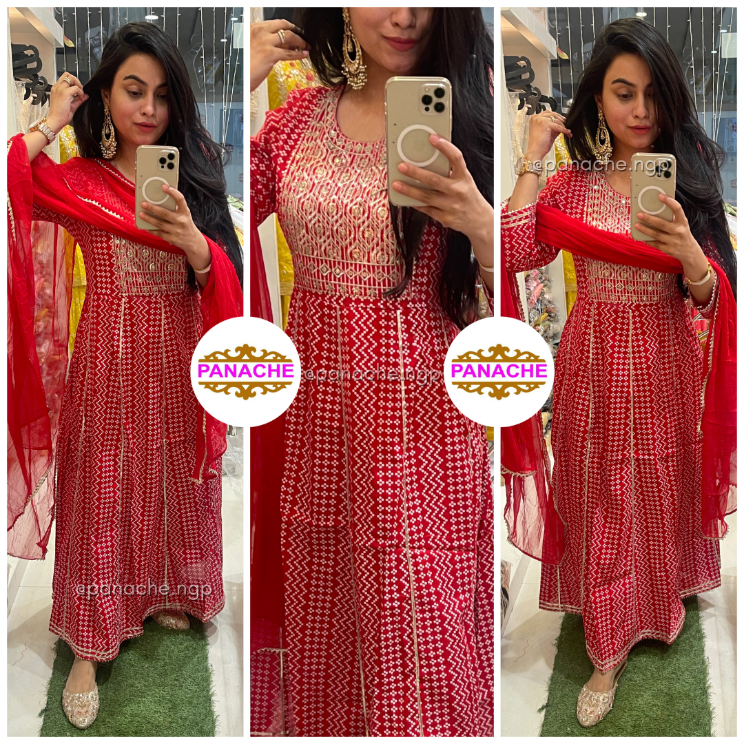 Budget set Anarkali (RED)