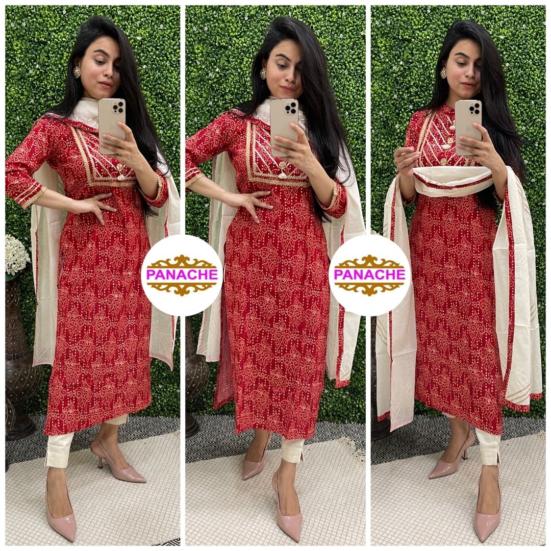 Bandhani Kurta Pant Set
