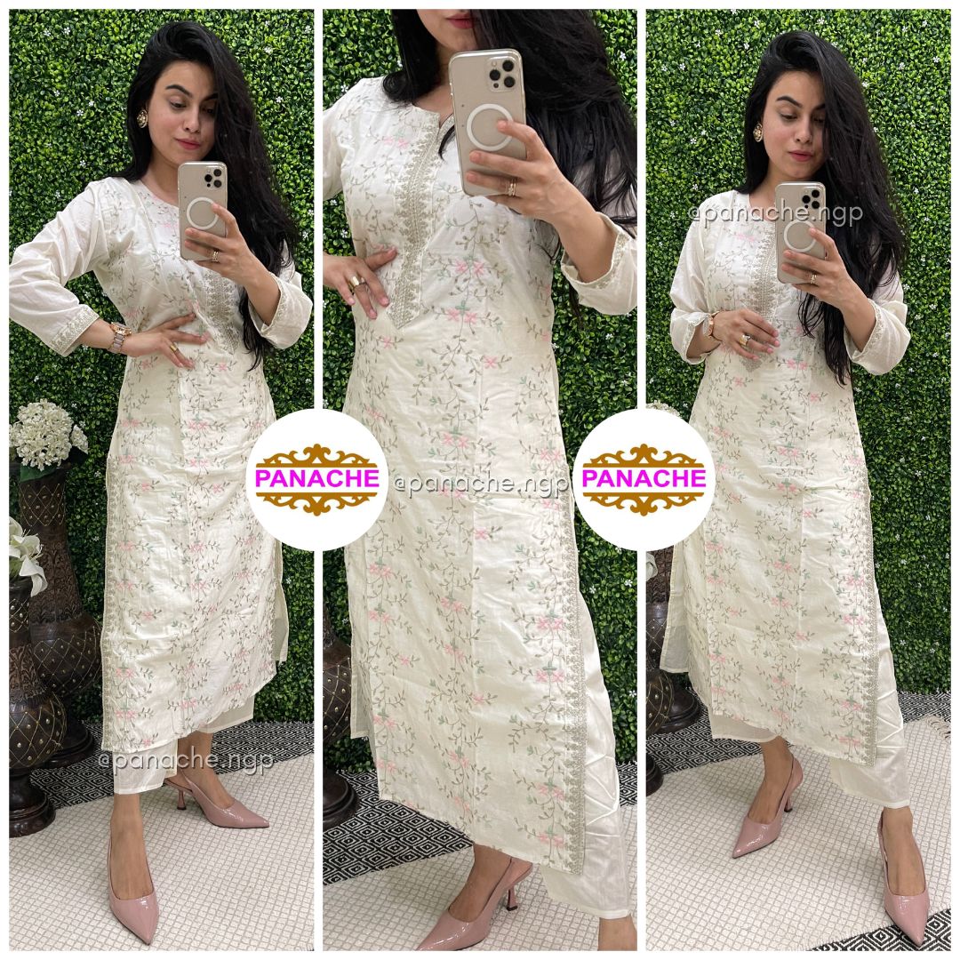 Embroidered Kurta Pant Set