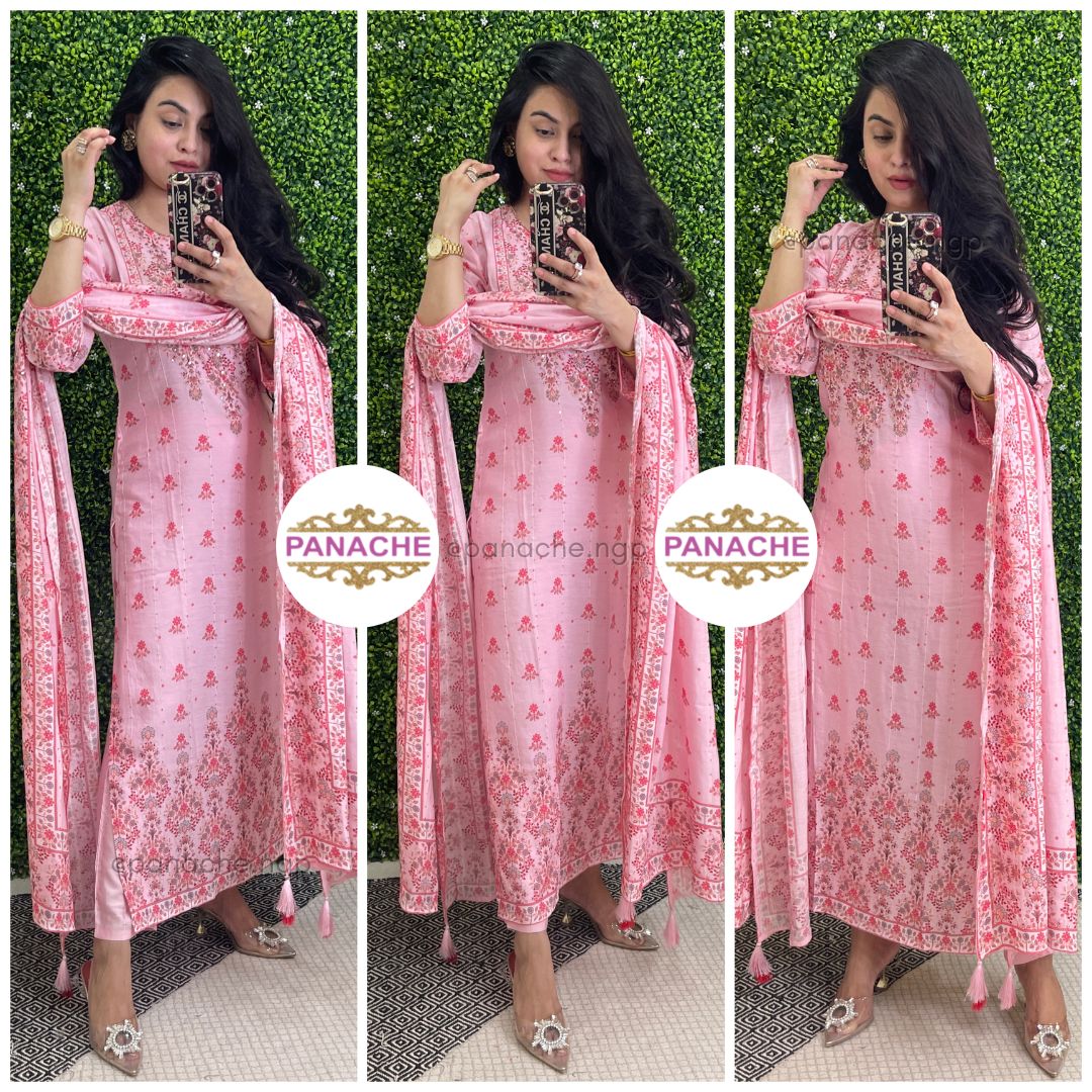 Print on print linen muslin sets