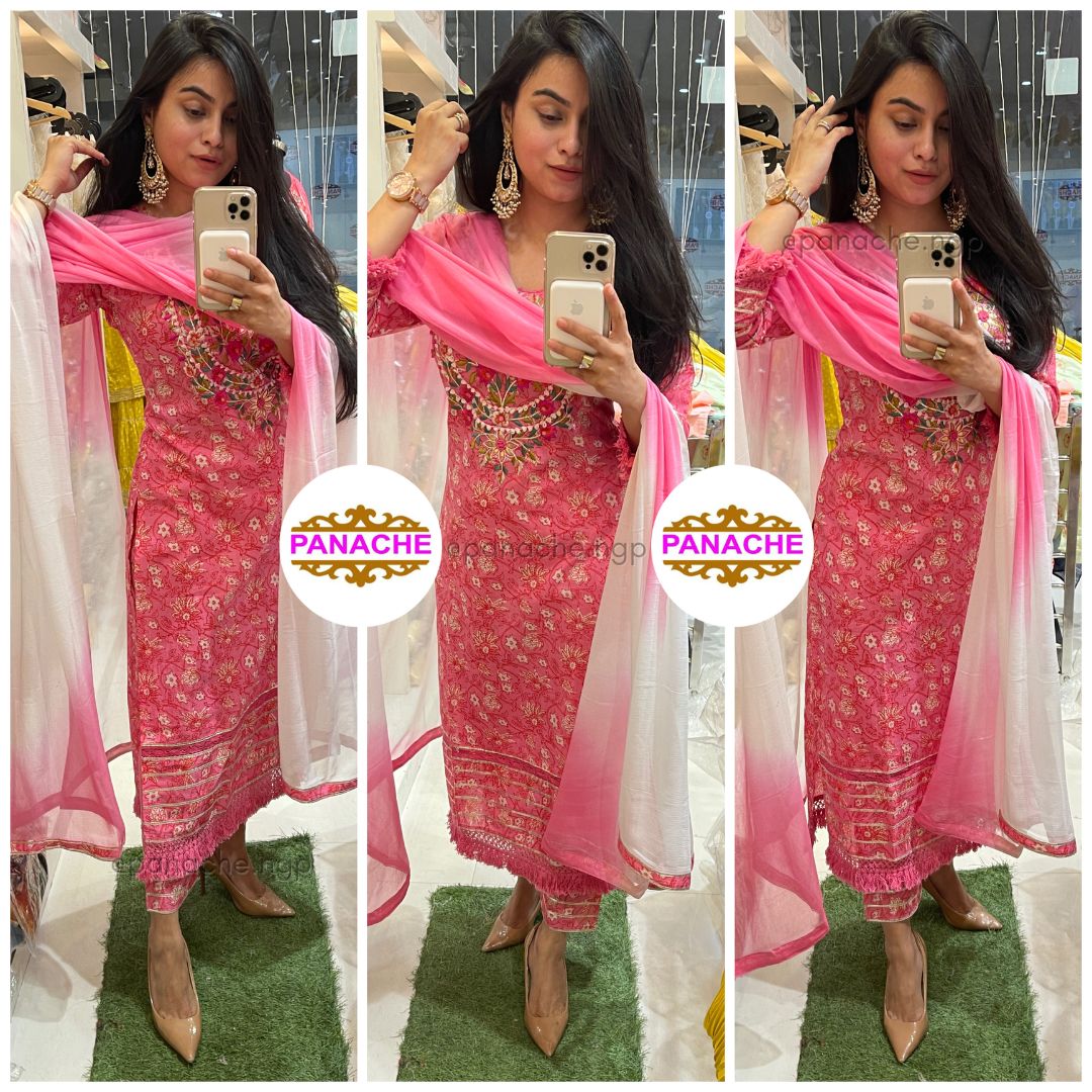 Pink Cotton Floral Set