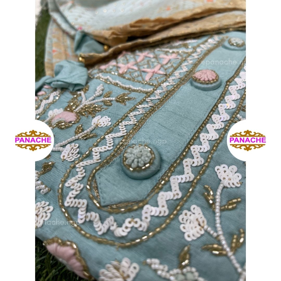 Icy Blue Silk Set