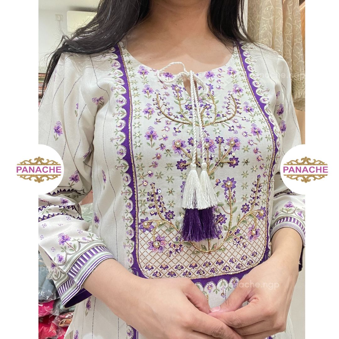 Elegant super soft linen muslin kurta pant sets