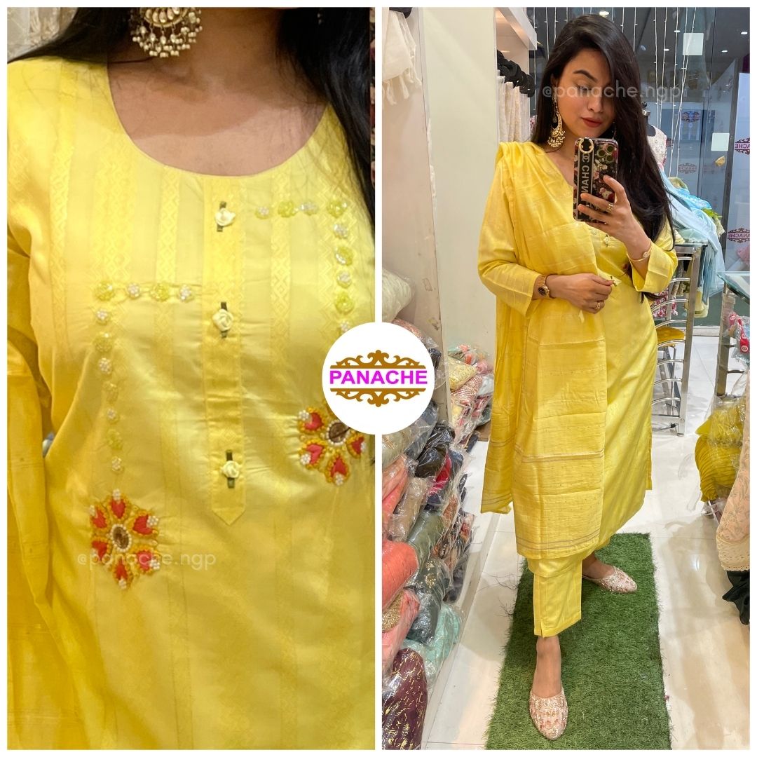 Sunflower Silk Suit Set