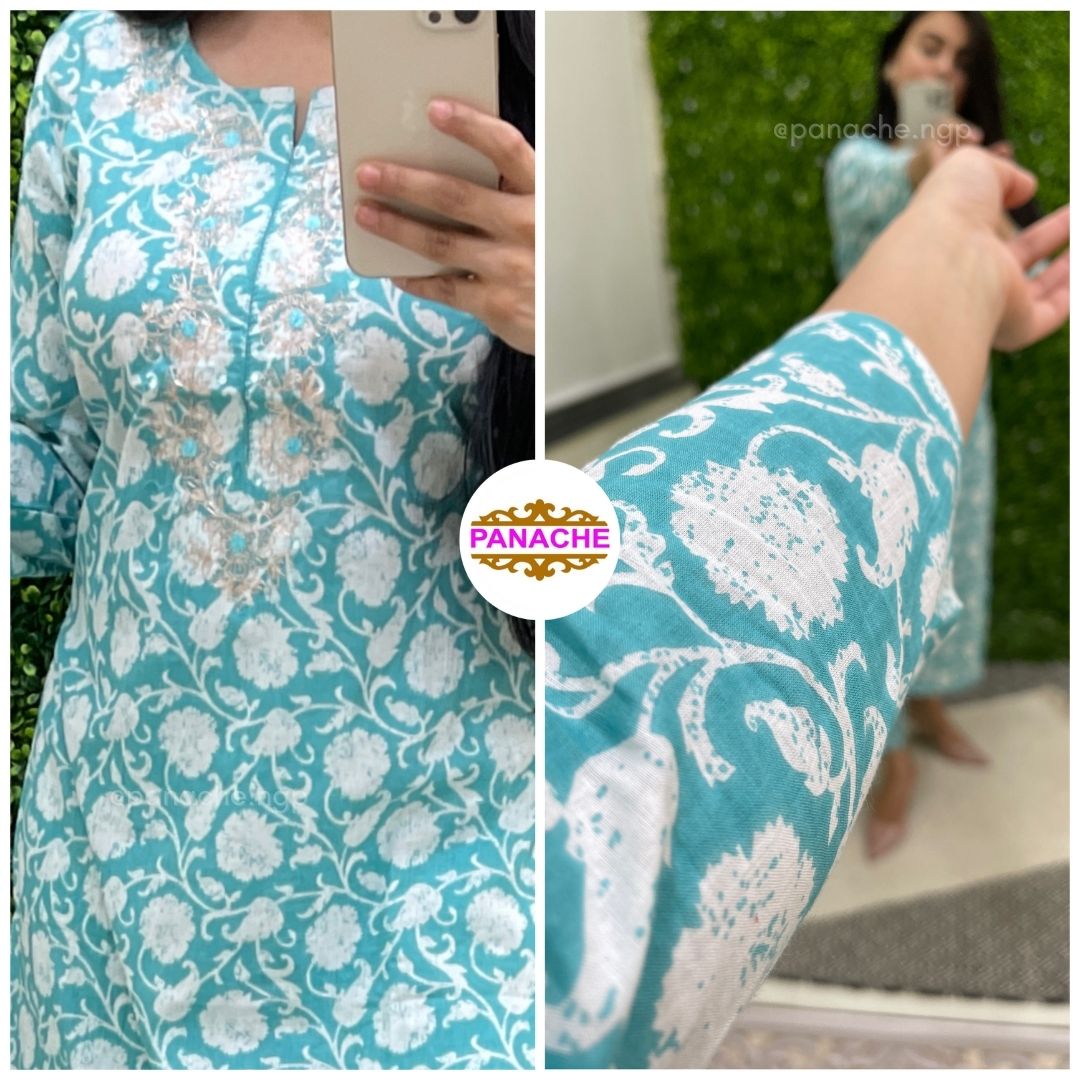 Print on Print Kurta Pant Sets