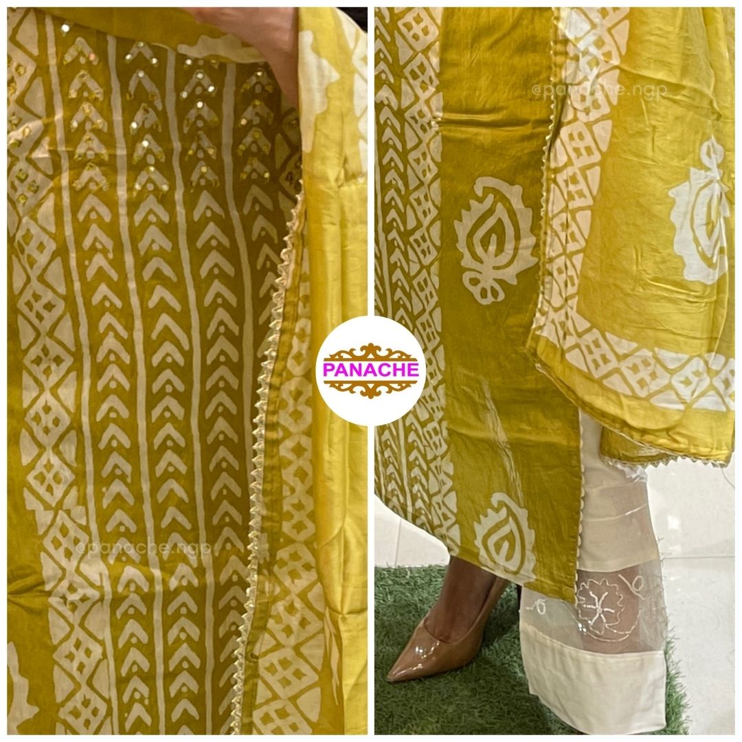 Mustard Yellow Kurta Pant Dupatta Set