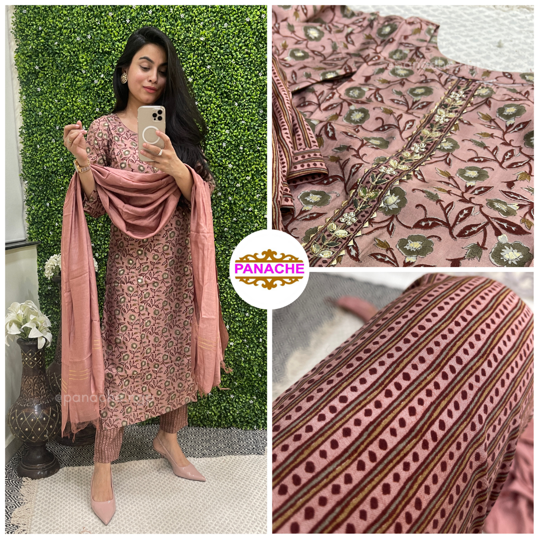 Muslin onion pink floral
