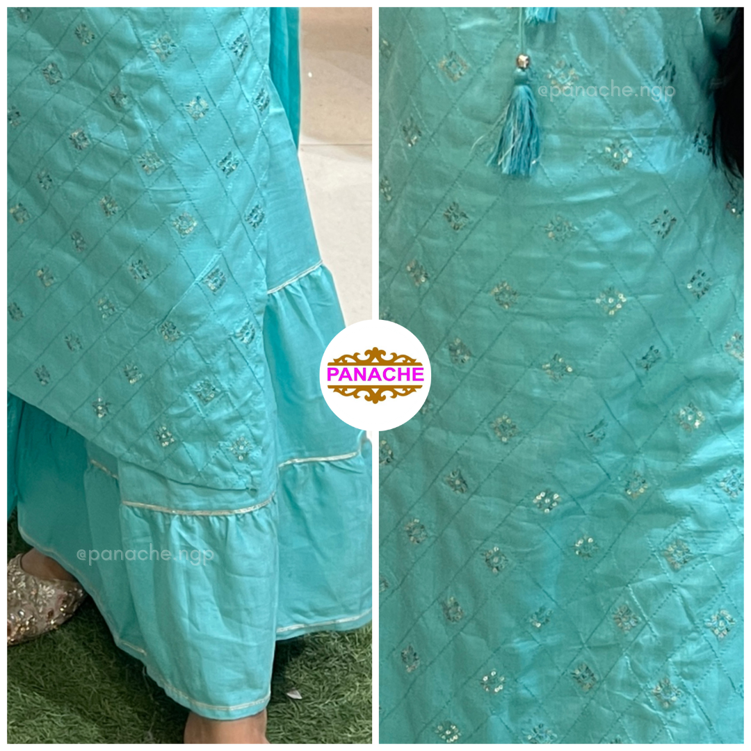 Cotton kurta sharara set