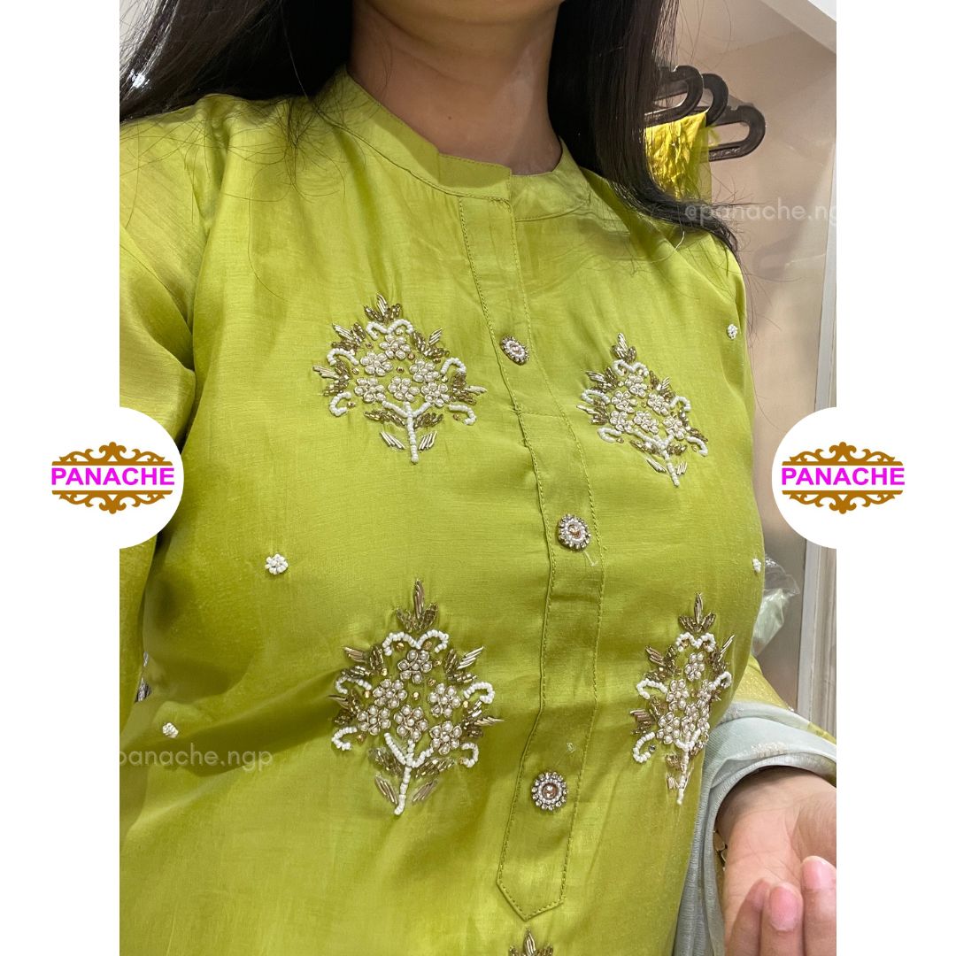 Stand Collar Kurta Set