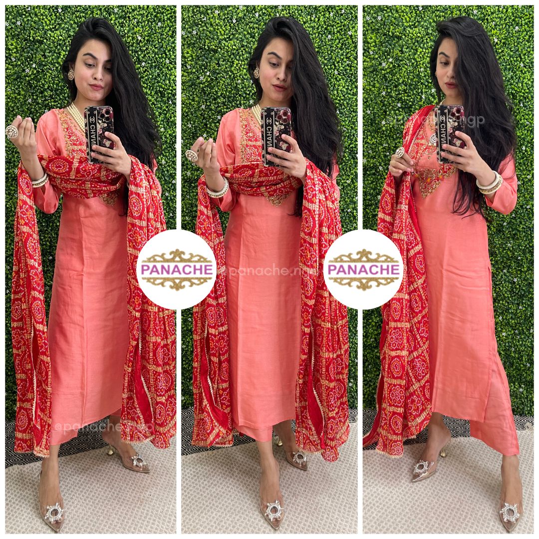 Bandhani silk set
