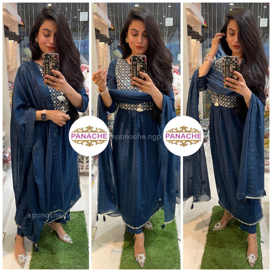 Hakuba cotton Nyra cut suit set